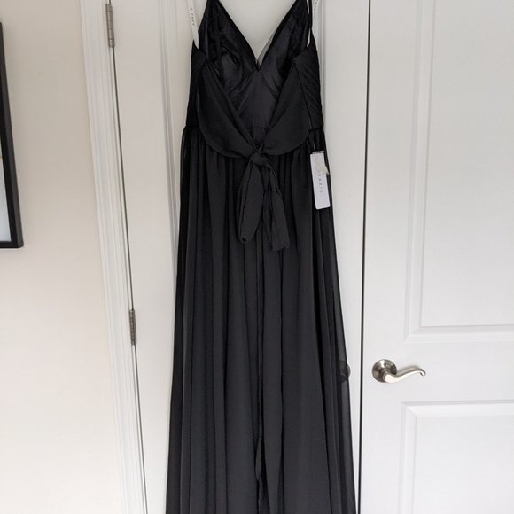 NWT Azazie floor length chiffon dress - black - size A12 - Picture 6 of 9